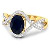 Image 2 : 14KT Yellow Gold 1.3ctw Blue Sapphire and Diamond Ring