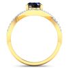 Image 4 : 14KT Yellow Gold 1.3ctw Blue Sapphire and Diamond Ring