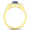 Image 4 : 14KT Yellow Gold 1.09ctw Tanzanite and Diamond Ring