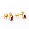 Image 2 : Plated 18KT Yellow Gold 0.82cts Garnets and Diamond Earrings