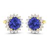 Image 2 : 14KT Yellow Gold 1.44ctw Tanzanite and Diamond Earrings