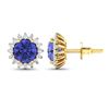 Image 4 : 14KT Yellow Gold 1.44ctw Tanzanite and Diamond Earrings