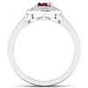 Image 4 : 14KT White Gold 0.95ct Ruby and Diamond Ring