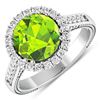 Image 1 : 14KT White Gold 2.6ctw Peridot and Diamond Ring