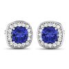 Image 2 : 14KT White Gold 1.64ctw Tanzanite and Diamond Earrings