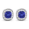 Image 3 : 14KT White Gold 1.64ctw Tanzanite and Diamond Earrings