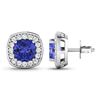 Image 4 : 14KT White Gold 1.64ctw Tanzanite and Diamond Earrings