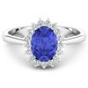 Image 1 : 14KT White Gold 1.41ct Tanzanite and Diamond Ring