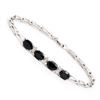 Image 1 : Plated Rhodium 4.05cts Black Sapphire and Diamond Bracelet