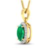 Image 2 : 14KT Yellow Gold 1.65ctw Zambian Emerald and Diamond Pendant