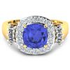 Image 2 : 14KT Yellow Gold 1.99ct Tanzanite and Diamond Ring