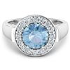 Image 2 : 14KT White Gold 1.9ct Aquamarine and Diamond Ring