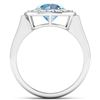 Image 4 : 14KT White Gold 1.9ct Aquamarine and Diamond Ring