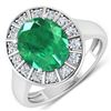 Image 1 : 14KT White Gold 3.14ct Zambian Emerald and Diamond Ring