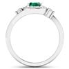 Image 4 : 14KT White Gold 0.56ctw Zambian Emerald and Diamond Ring