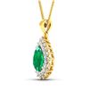 Image 2 : 14KT Yellow Gold 2.85ctw Zambian Emerald and Diamond Pendant