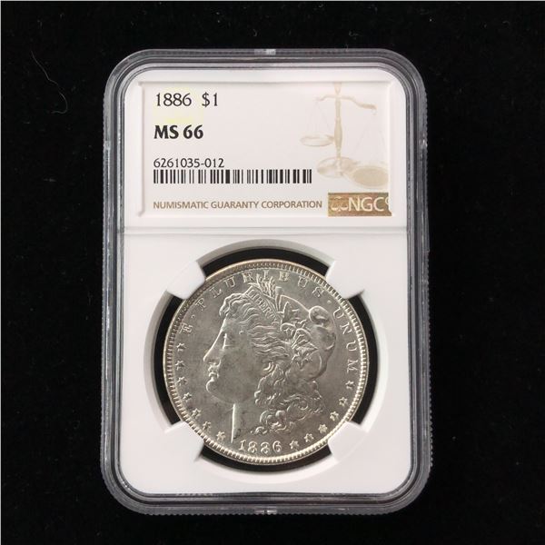 1886 US Morgan Silver Dollar NGC MS66