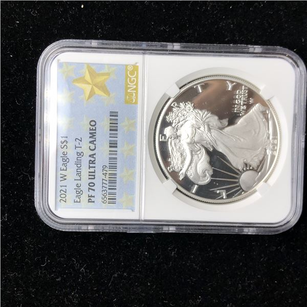 2021 Type 2 Proof US American Silver Eagle Dollar NGC PF70 Ultra Cameo
