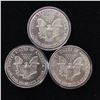 Image 2 : Three (3CT) 1986 1987 and 1988 American Silver Eagle Dollars First Three Eagles Issued Unc