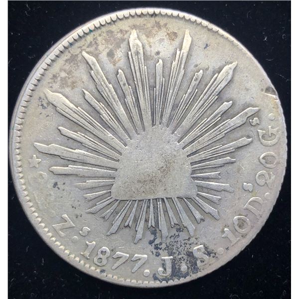 1877 ZS Mexico 8 Reales VF+