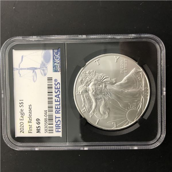 2020 (P) American Silver Eagle First Release NGC MS69