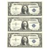 Image 1 : Three Consecutive 1935 Double Date Silver Certificates Crisp Unc.
