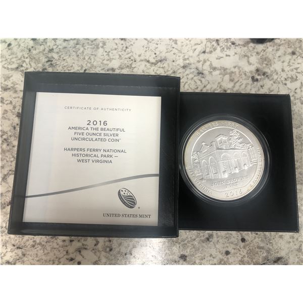 2016 P 5 oz ATB Silver Uncirculated Coin