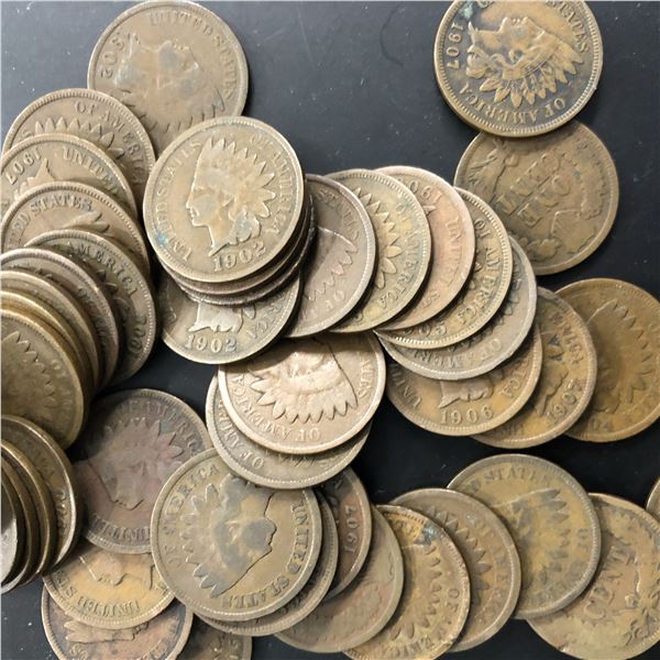 A Roll of fifty (50CT) Indian Head Cents