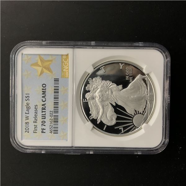 2018 American Silver Eagle PF70Ultra Cameo ER