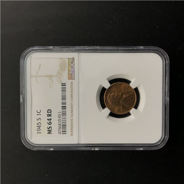 1945 S Lincoln Wheat Cent MS64RD.