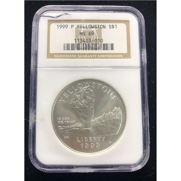 1999 Yellowstone One Dollar $1 Coin MS 69