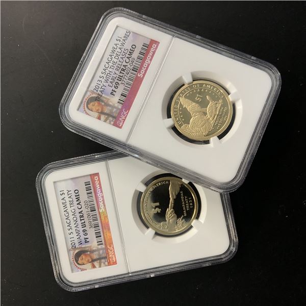 Two Sacagawea Dollars NGC PF69 UCAM