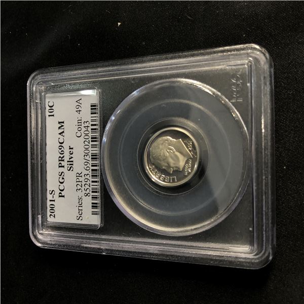 2001 S Silver Roosevelt Dime PR69DCAM