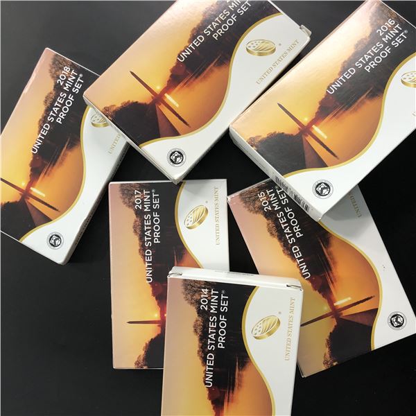 2013-2018 Proof Set Lot w/ Box &COA