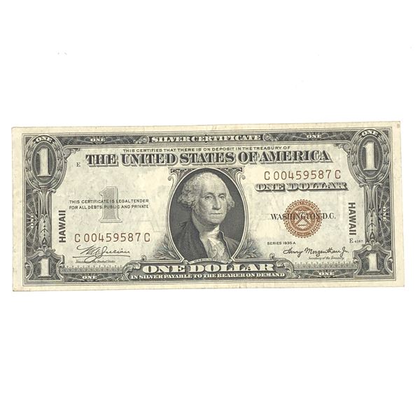 1935 A $1 Silver Certificate HAWAII Note* CH AU