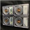 Image 2 : 2009 S 4 Coin Lincoln Cent Set PCGS MS67 DCAM Red