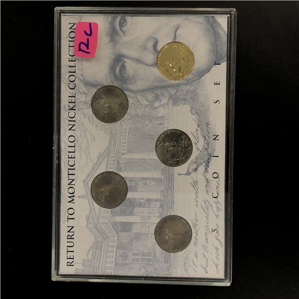 Return to Monticello 5 coin Nickle set