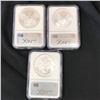 Image 3 : 2006 2007 2008 American Silver Eagle Dollars NGC Gem BU