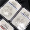 Image 4 : 2006 2007 2008 American Silver Eagle Dollars NGC Gem BU