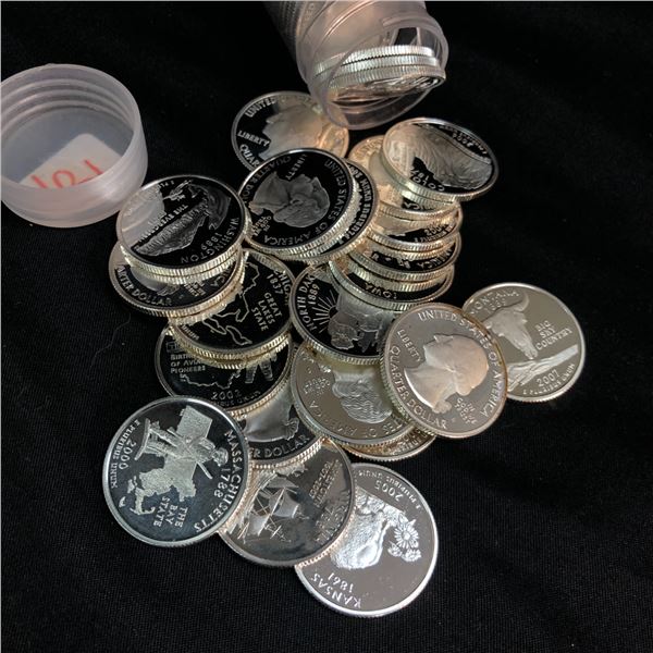 Forty (40ct) 90% Silver Proof Statehood Quarters