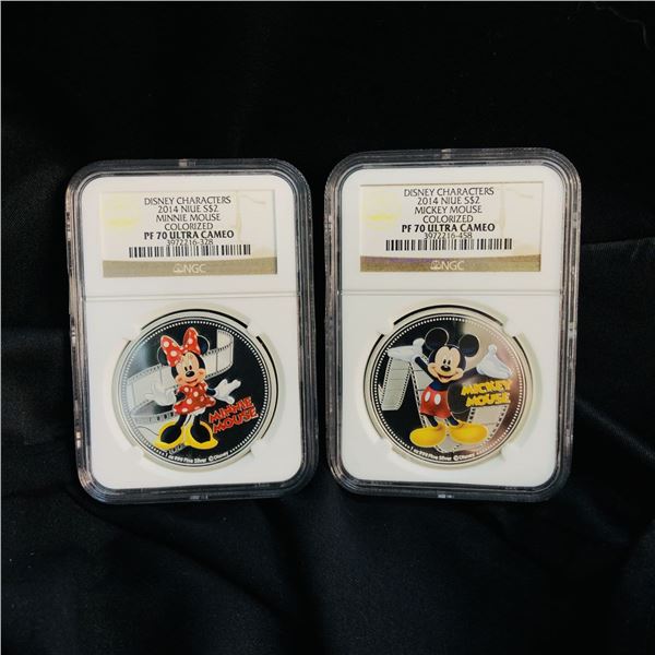 2014 Niue Mickey & Minnie Mouse Disney PF70