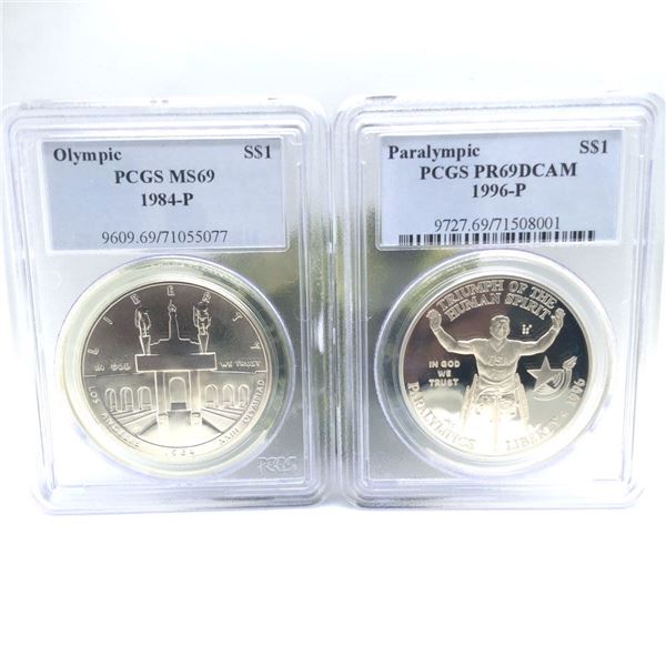 (2CT) Better US Olympic Commem Silver $ PF69/MS69