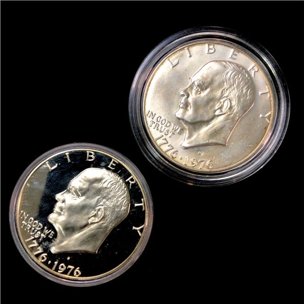US 1976 S Bicentennial Silver BU and Silver Proof Eisenhower Dollars
