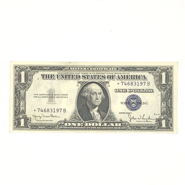 1935 D Silver Certificate Star Note Crisp Unc