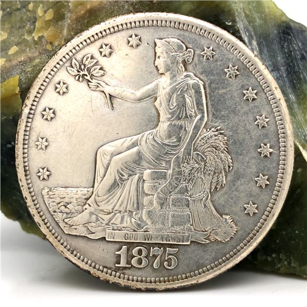 1875 S US Silver Trade Dollar XF
