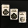 Image 1 : Three (3CT) US Silver Commemorative Dollars NGC PF69/MS69