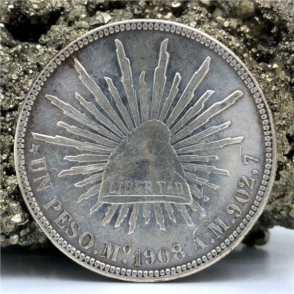 1908 MO Mexico 8 Reales XF+