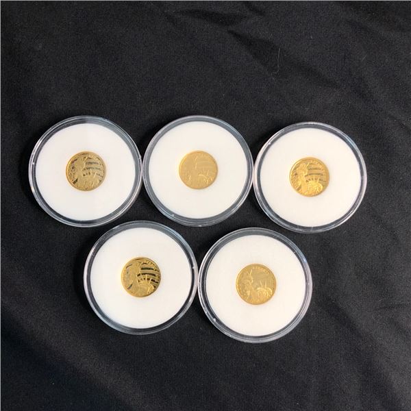 (5CT) 2011 Cook Islands $5 Statue of Liberty Gold Coins BU