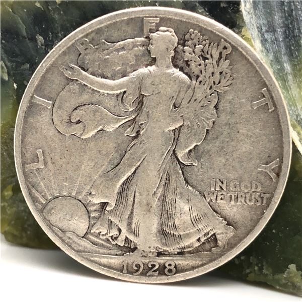 1928 S Walking Liberty Half Dollar VF+