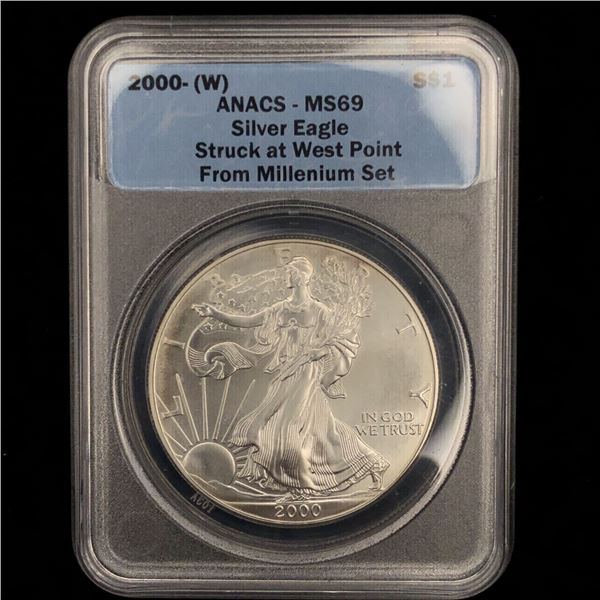 2000 (W) Silver American Eagle Dollar ANACS MS69
